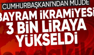 Cumhurbaşkanı Erdoğan’dan emeklilere müjde: İkramiye 3 bin TL olarak belirlendi
