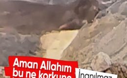 Erzincan’da maden felaketi! Toprak kayması sırasında çekilen manzaralar