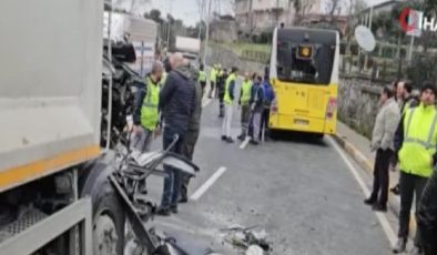 İstanbul’da İETT Otobüsü ile Çöp Kamyonu Çarpıştı: 2 Yaralı